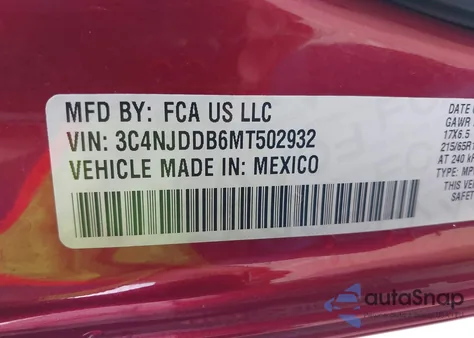 2021 Jeep Compass Trailhawk 4X4 from USA, damaged, VIN 3C4NJDDB6MT502932